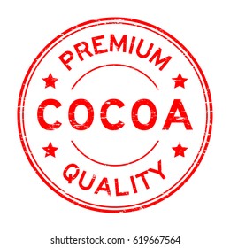 Grunge red premium quality cocoa round rubber seal stamp