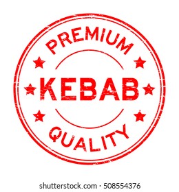 Grunge red premium quality kebab rubber stamp
