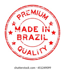 Grunge red premium quality made in brazil rubber stamp