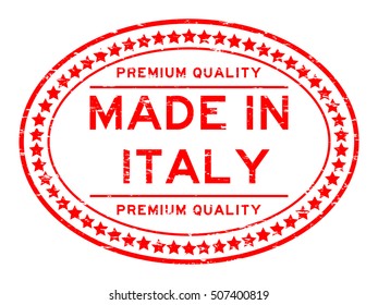 Grunge red premium quality made in Italy oval rubbere stamp
