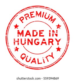 Grunge red premium quality made in Hungary round rubber stamp