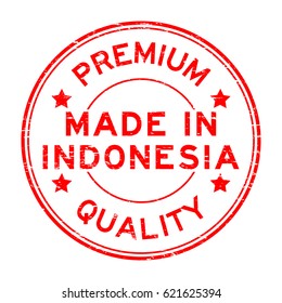 Grunge red premium quality made in Indonesia round rubber stamp