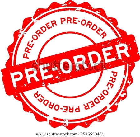 Grunge red pre-order word round rubber seal stamp on white background