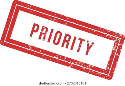 Grunge rojo Priority Stamp Ilustración para proyectos de urgencia e importancia