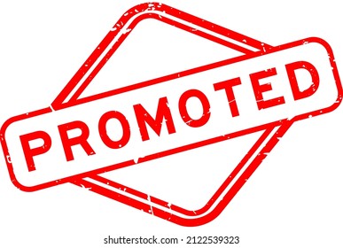 Grunge red promoted word rubbber seal stamp on white background