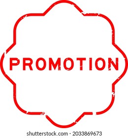 Grunge red promotion word rubber seal stamp on white background
