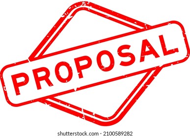 Grunge red proposal word rubbber seal stamp on white background