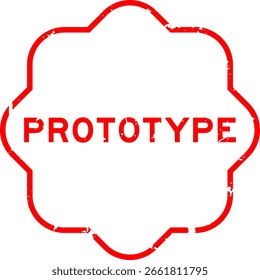 Sello de sello de goma de la palabra del prototipo rojo del grunge en el fondo blanco