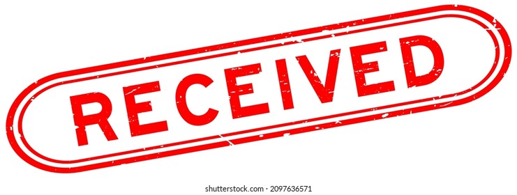 Grunge red received word rubber seal stamp on white background