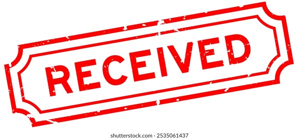 Grunge red received word rubber seal stamp on white background