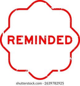 Grunge red reminded word square rubber seal stamp on white background