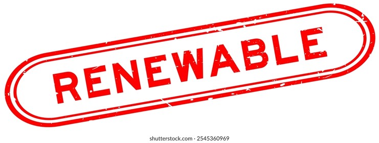 Grunge red renewable word rubber seal stamp on white background