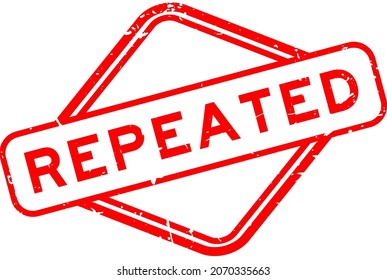 Grunge red repeated word rubbber seal stamp on white background