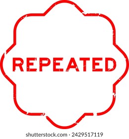 Grunge red repeated word rubber seal stamp on white background