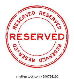 Grunge red reserved round rubber stamp on white background
