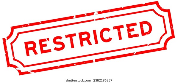 Grunge red restricted word square rubber stamp on white background 