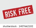 Grunge red Risk free square rubber seal stamp on transparent  background. Retro Icon for design. Sale sign. Vector illustration