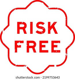 Grunge Red Risk Free Word Rubber Seal Stamp On White Background