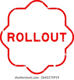 Grunge red rollout word square rubber seal stamp on white background