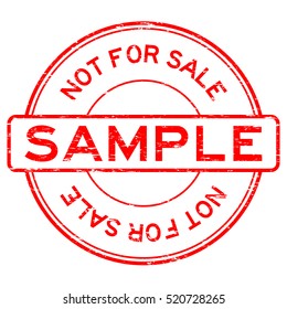 Grunge Red Round Sample Not For Sale Rubber Stamp