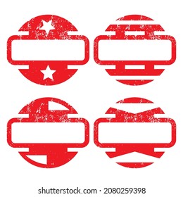 conjunto de sellos de goma roja gruesa, ilustración vectorial 