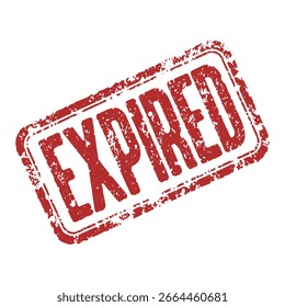 Grunge red rubber stamp with text EXPIRED, vector isolated design for documents, labels, and warning signs.