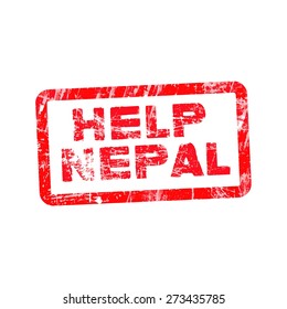 Grunge red rubber stamp with text Help Nepal, vector illustration.