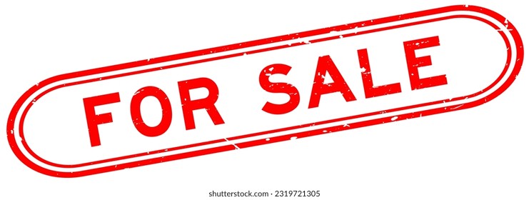 Grunge red for sale word rubber seal stamp on white background