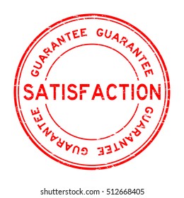 Grunge red satisfaction guarantee round rubber stamp