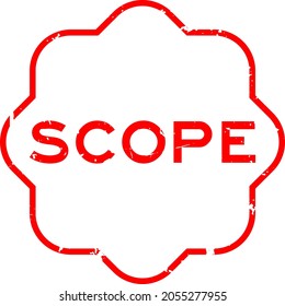 Grunge red scope word rubber seal stamp on white background