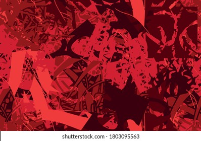 Grunge red seamless. An abstract texture. Template for printing on fabric, Wallpaper. Chaotic repeating pattern. Pop art background