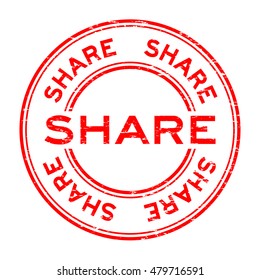 Grunge red share rubber stamp