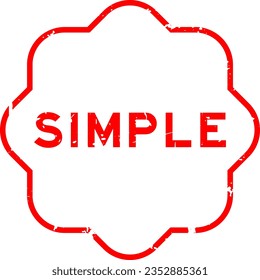 Grunge red simple word rubber seal stamp on white background