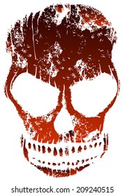 grunge red skull