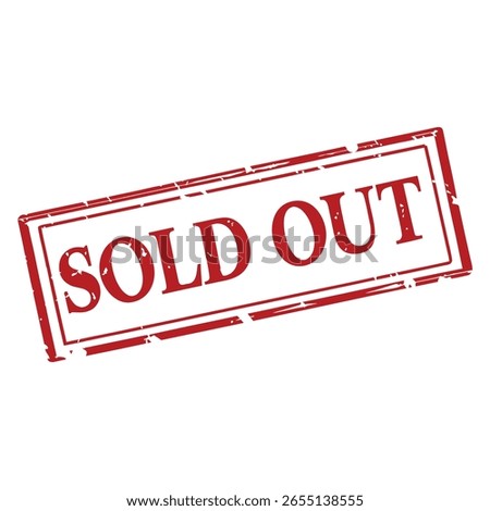 Grunge Red “Sold Out” Stamp Icon  Limited Stock Alert Graphic