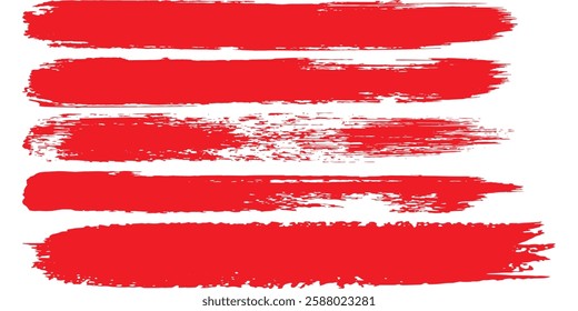 Grunge red strike through and underline elements. Set of hand drawn red pencil lines and strokes modern arts. vector