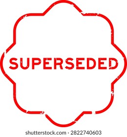 Grunge red superseded word square seal stamp on white background