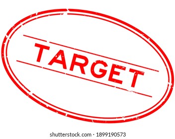 Grunge red target word oval rubber seal stamp on white background