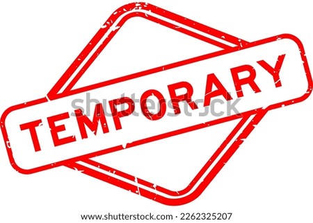Grunge red temporary word rubber seal stamp on white background Stock foto © 