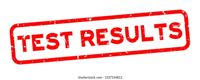 Grunge red test result word square rubber seal stamp on white background