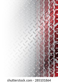 Grunge red tire brochure design with steel background 