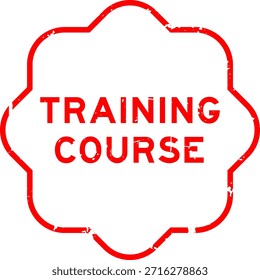 Grunge rojo curso de formación palabra cuadrada sello de goma sobre fondo blanco
