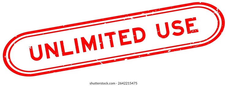 Grunge red unlimited use word rubber seal stamp on white background