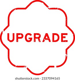 Grunge red upgrade word rubber seal stamp on white background