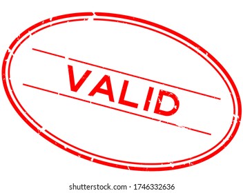 Borde rojo palabra válida palabra sellado de goma oval sello sobre fondo blanco