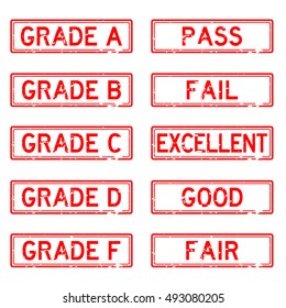 Grunge red various grade rubber stamp