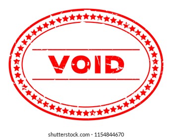 Grunge red void word oval rubber seal stamp on white background