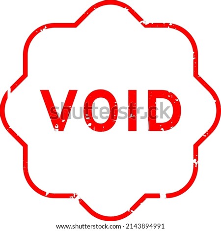 Grunge red void word rubber seal stamp on white background