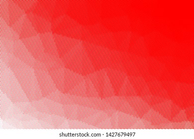 Grunge red white halftone dots pattern texture background. Low poly design. Modern gradient monochrome dotted vector illustration. Abstract wavy lines. 