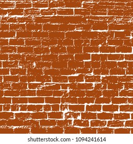 Grunge red and White Texture. Vector abstract Background and border. Old white brick wall.